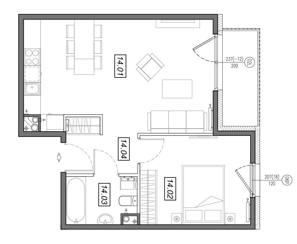 Nowe Południe - mieszkanie 4.B.14 - Bogate tereny rekreacyjne!: zdjęcie 94329468