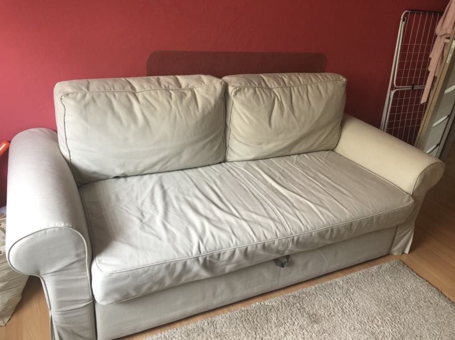 sofa 3 osobowa rozkładana beżowa IKEA