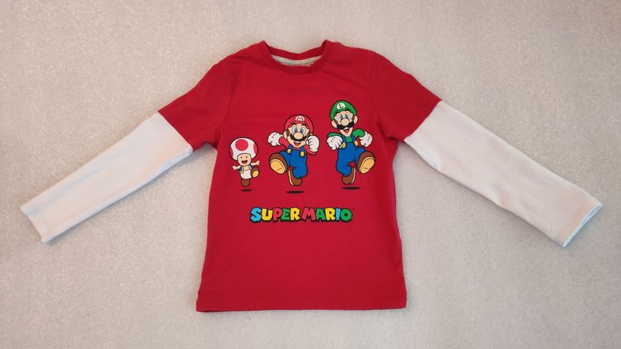 bluzka czerwona Super Mario Bros dla dziecka rozm. 110