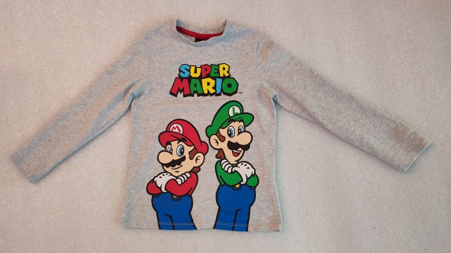 bluzka szara Super Mario Bros dla dziecka rozm. 110