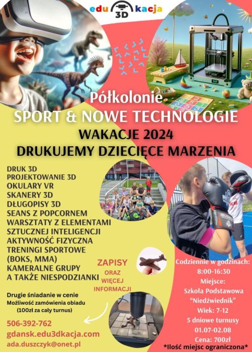 Półkolonie - nowe technologie i sport w Gdańsku