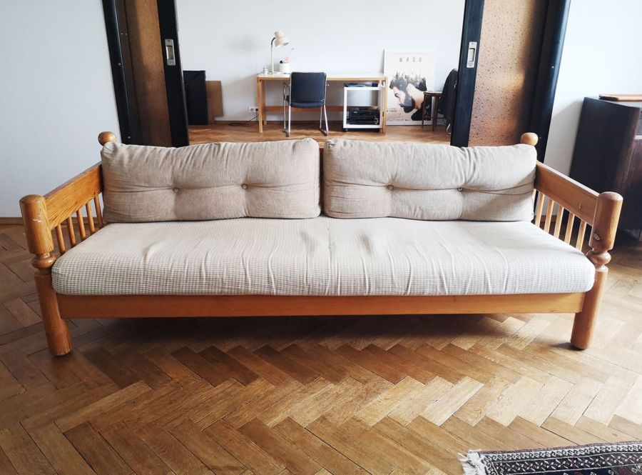 Sofa / Łóżko drewniane do renowacji *Boho*