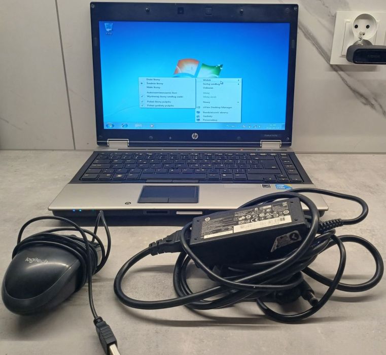 Laptop HP 14 cali liteBook 8440P i5-4 GB 250GB HDD zasilacz+mysz