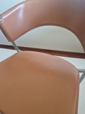 Krzesla skorzane 4 szt Cicladi Calligaris Włochy