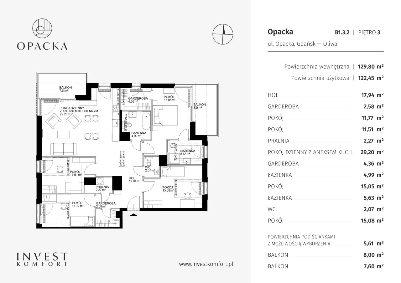 Mieszkanie Opacka Apartamenty B1.3.2: zdjęcie 93954092