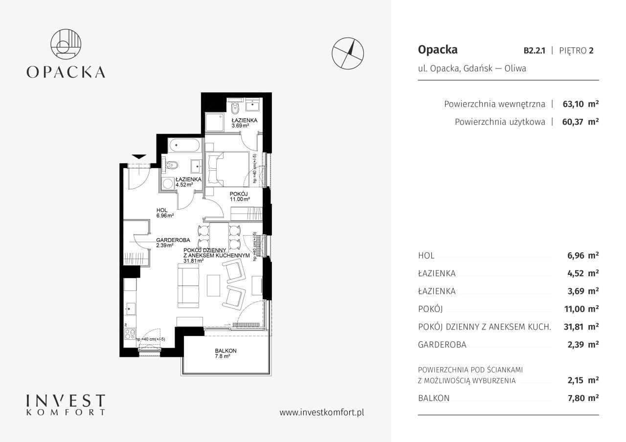 Mieszkanie Opacka Apartamenty B2.2.1: zdjęcie 93954121