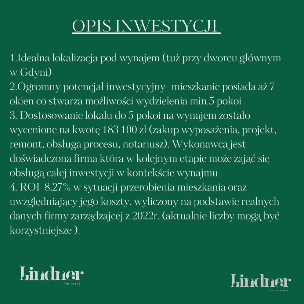 Mieszkanie inwestycyjne, 8,27% ROI, Gdynia Centrum: zdjęcie 94001299