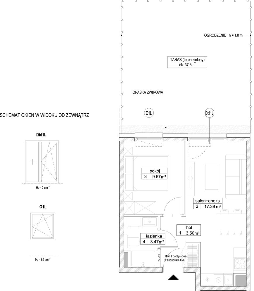 INPRO S.A. - Atut - mieszkanie 2-pok. 34.03 m2 ogródek, mieszkania inwestycyjne: zdjęcie 94241729