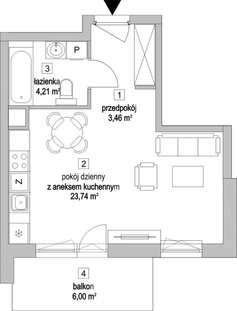 Osiedle Przyjemne Gdańsk, mieszkanie 3.3.1 31.4m<sup>2</sup> - ATAL: zdjęcie 94156048