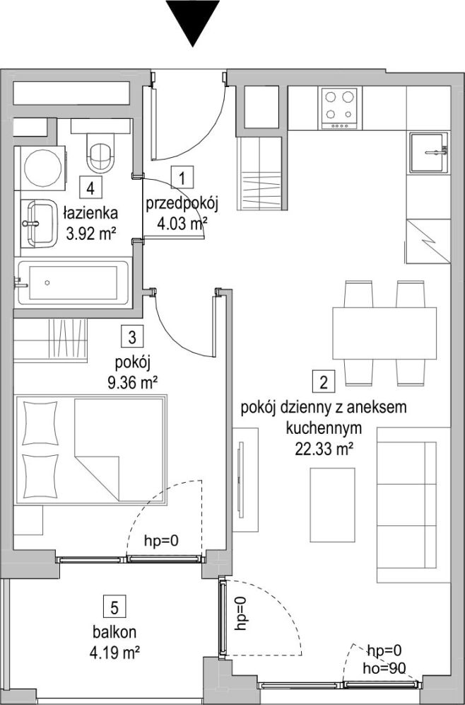 Symbioza Gdynia, mieszkanie A.1.3 39.6m<sup>2</sup> - ATAL: zdjęcie 94168767