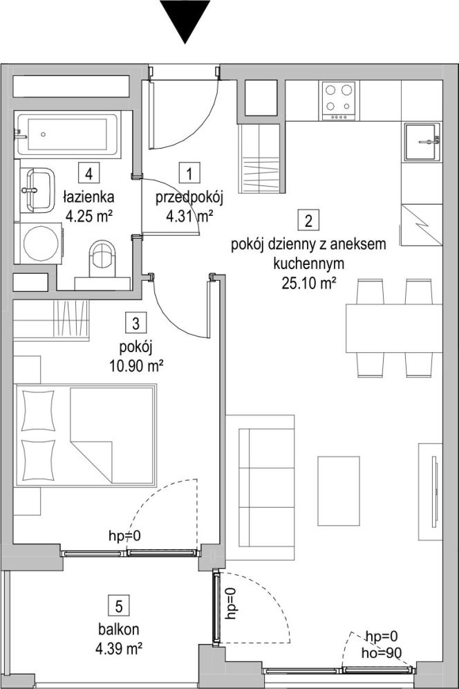 Symbioza Gdynia, mieszkanie A.1.5 44.6m<sup>2</sup> - ATAL: zdjęcie 94168832
