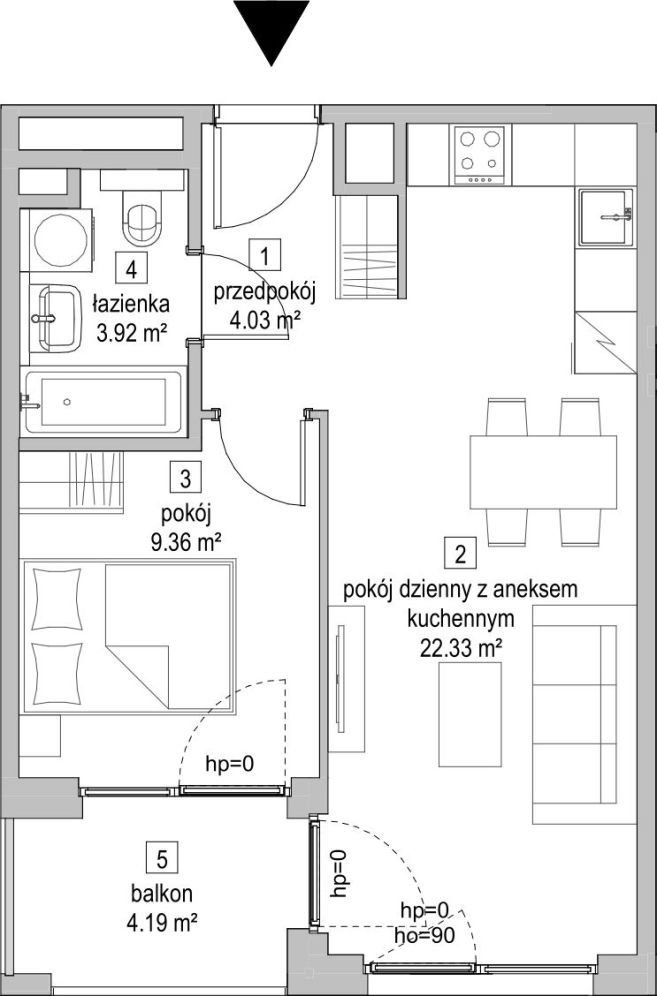 Symbioza Gdynia, mieszkanie A.2.3 39.6m<sup>2</sup> - ATAL: zdjęcie 94169051