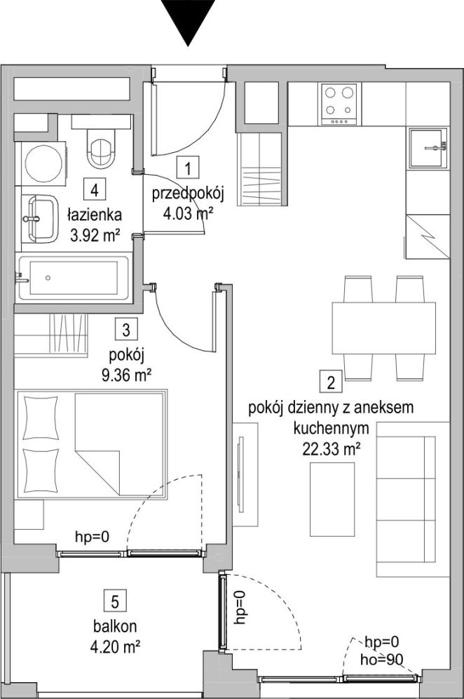 Symbioza Gdynia, mieszkanie A.3.4 39.6m<sup>2</sup> - ATAL: zdjęcie 94169337