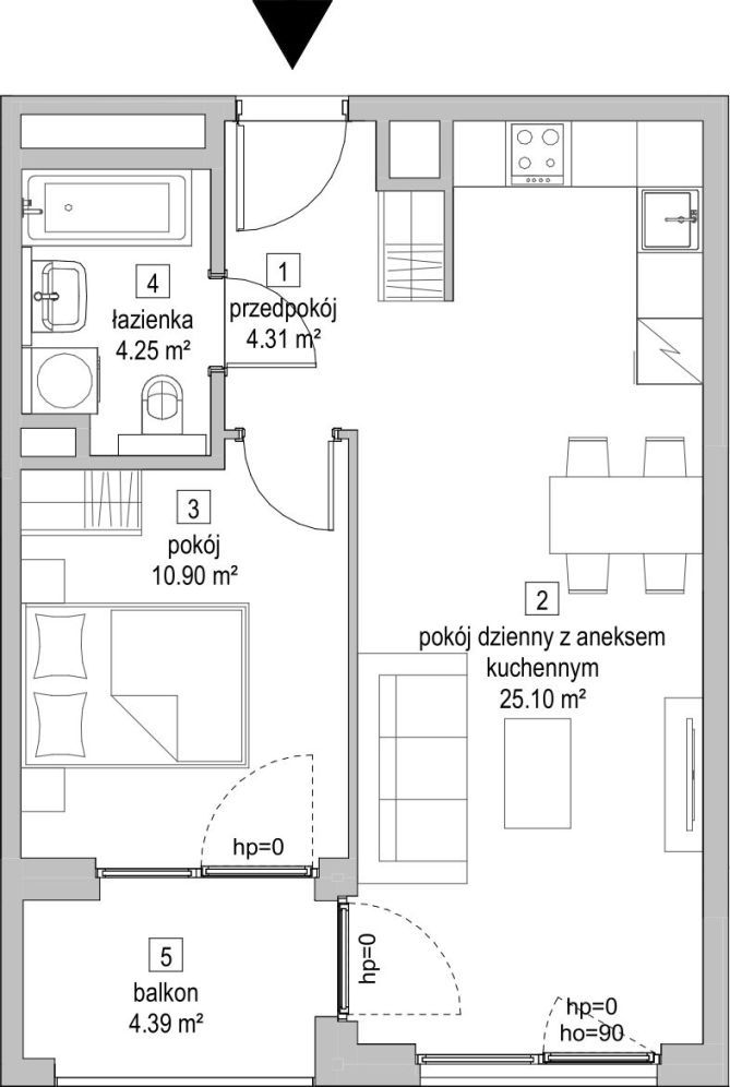 Symbioza Gdynia, mieszkanie A.3.6 44.6m<sup>2</sup> - ATAL: zdjęcie 94169405