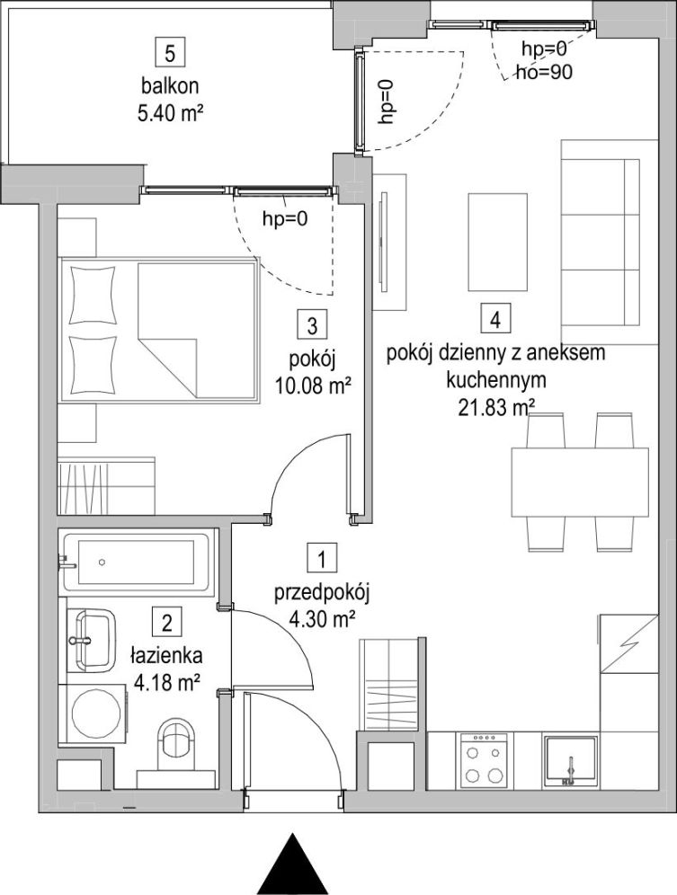 Symbioza Gdynia, mieszkanie A.4.1 40.4m<sup>2</sup> - ATAL: zdjęcie 94169547