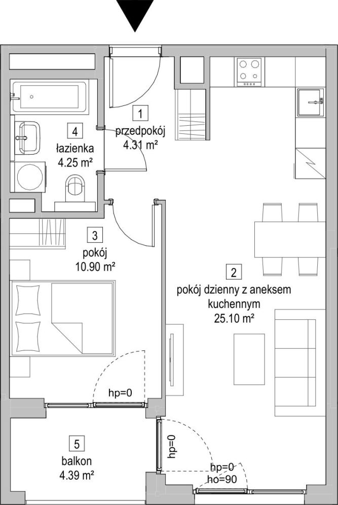 Symbioza Gdynia, mieszkanie A.4.6 44.6m<sup>2</sup> - ATAL: zdjęcie 94169727