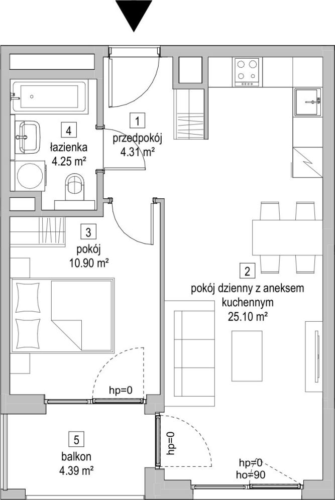 Symbioza Gdynia, mieszkanie A.5.6 44.6m<sup>2</sup> - ATAL: zdjęcie 94169977