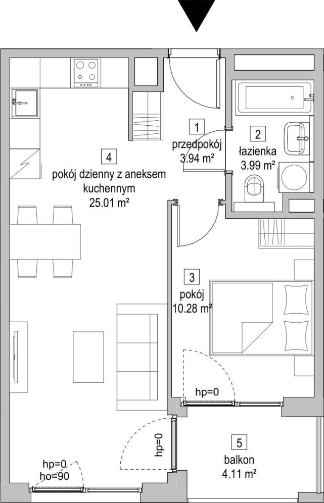 Symbioza Gdynia, mieszkanie A.5.7 43.2m<sup>2</sup> - ATAL: zdjęcie 94170010