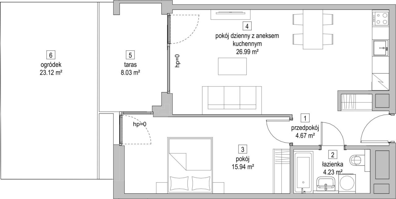 Symbioza Gdynia, mieszkanie B2.0.4 51.8m<sup>2</sup> - ATAL: zdjęcie 94171381