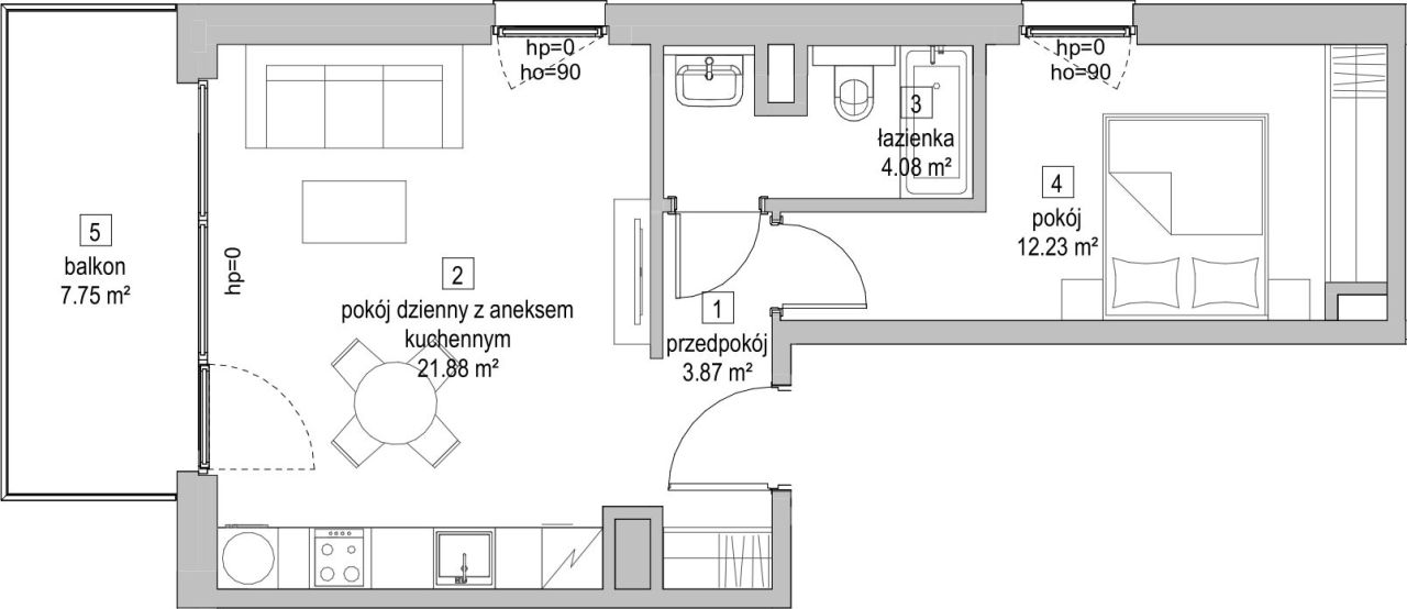 Symbioza Gdynia, mieszkanie B2.2.7 42.1m<sup>2</sup> - ATAL: zdjęcie 94171883