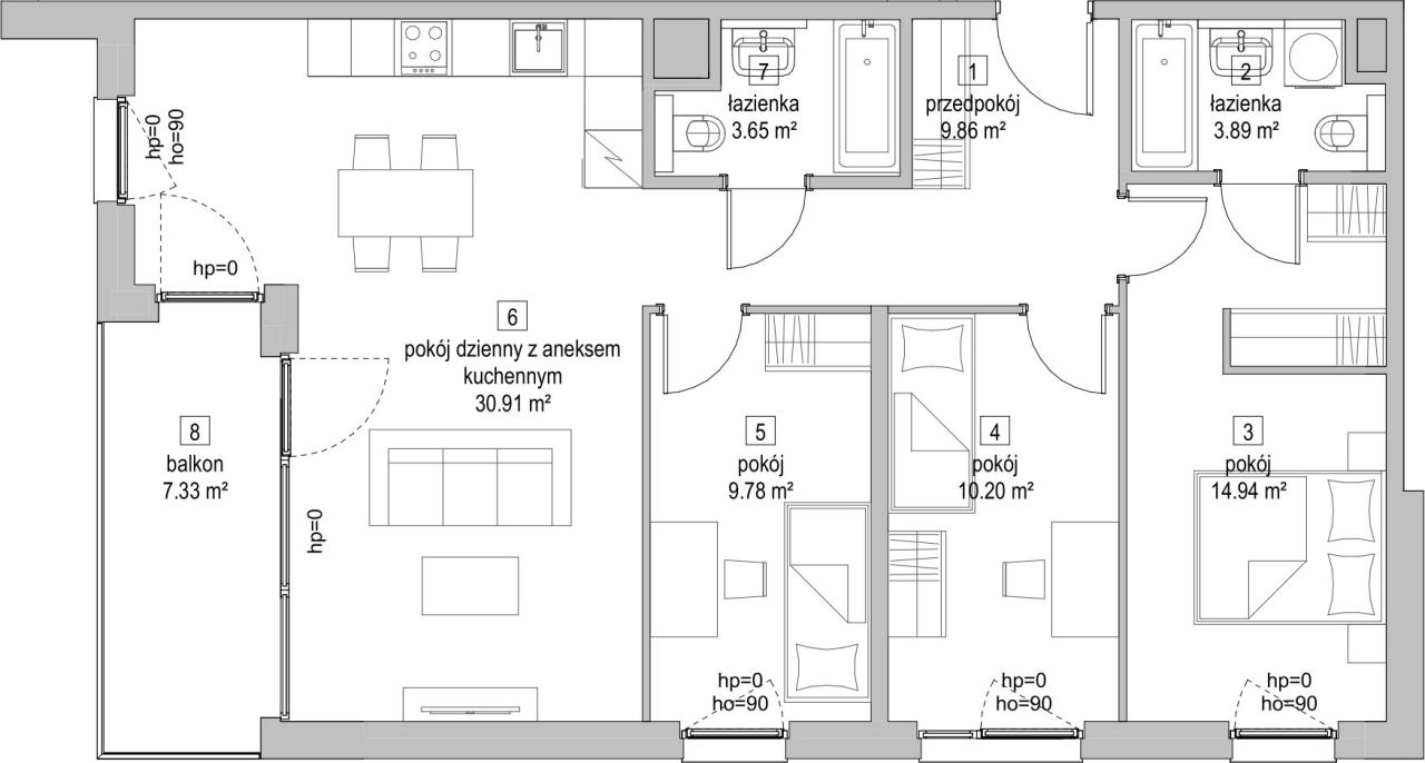 Symbioza Gdynia, mieszkanie B2.3.3 83.2m<sup>2</sup> - ATAL: zdjęcie 94171970