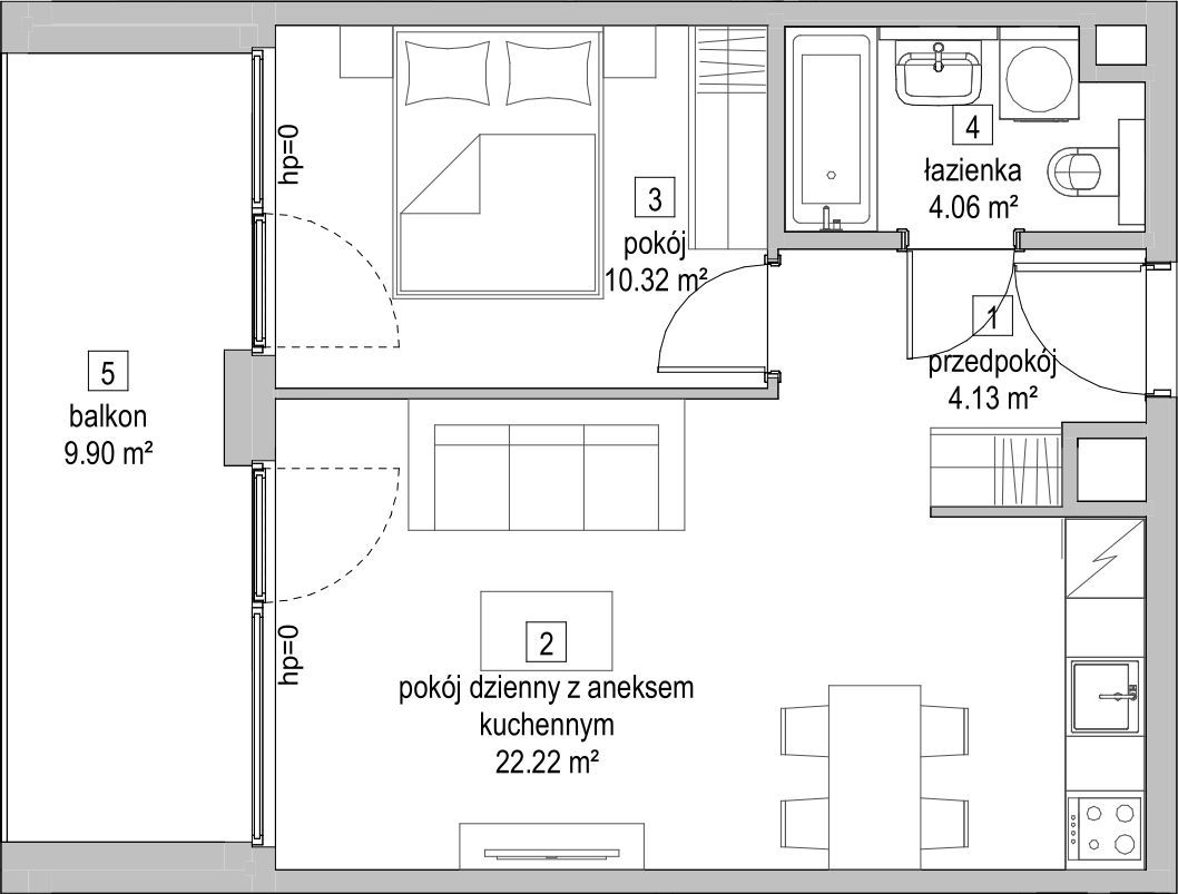 Symbioza Gdynia, mieszkanie C1.1.4 40.7m<sup>2</sup> - ATAL: zdjęcie 94172512