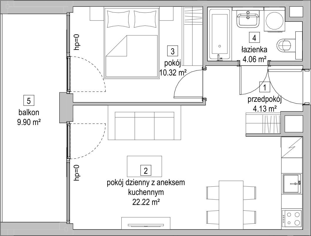 Symbioza Gdynia, mieszkanie C1.2.4 40.7m<sup>2</sup> - ATAL: zdjęcie 94172652