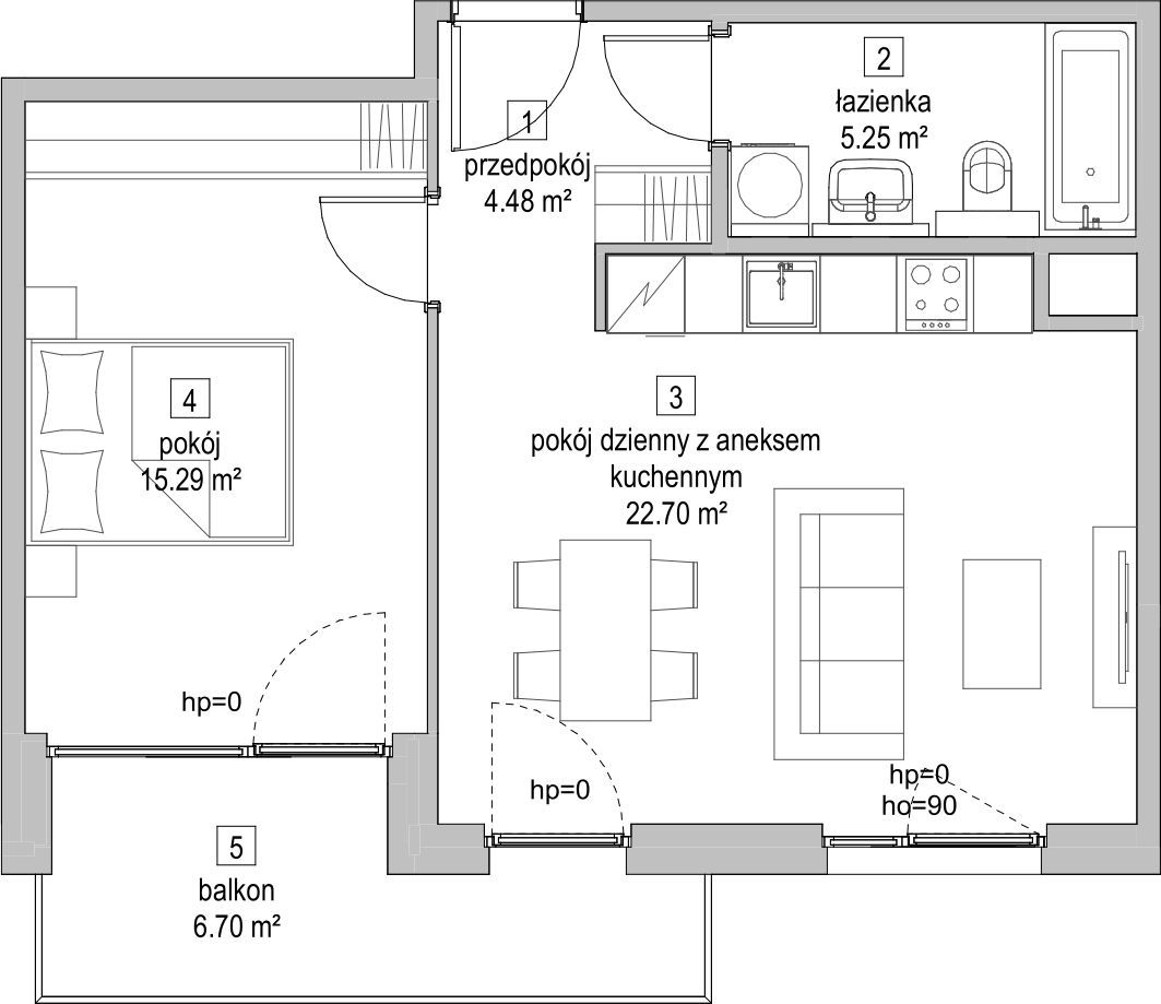 Symbioza Gdynia, mieszkanie C1.3.2 47.7m<sup>2</sup> - ATAL: zdjęcie 94172748