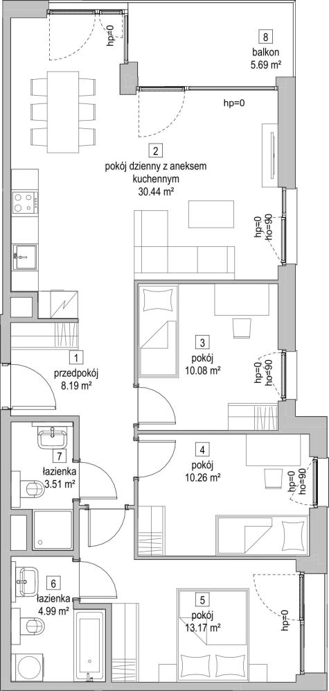 Symbioza Gdynia, mieszkanie C2.5.5 80.6m<sup>2</sup> - ATAL: zdjęcie 94173791