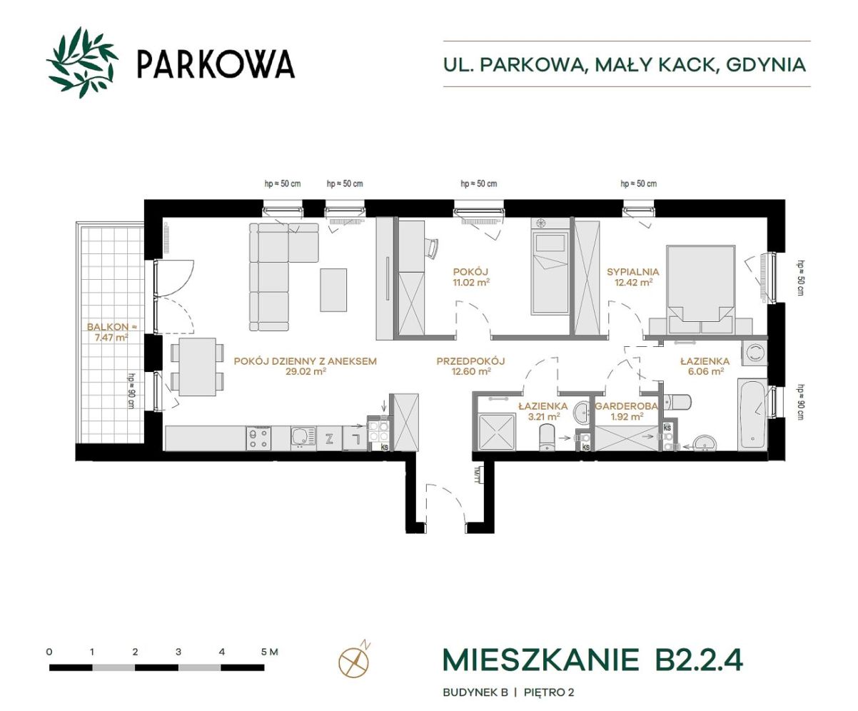Wygodny 3 pokojowy apartament - Parkowa Gdynia Mały Kack - B2.2.4: zdjęcie 94130763