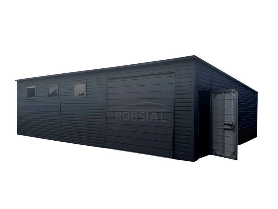 Garaż Blaszany 8x6m ciemny grafit MAT premium