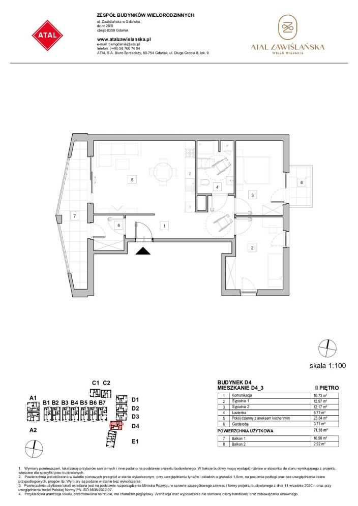 Zawiślańska Wille Miejske  Gdańsk, mieszkanie D4_3 71.9m<sup>2</sup> - ATAL: zdjęcie 94758562
