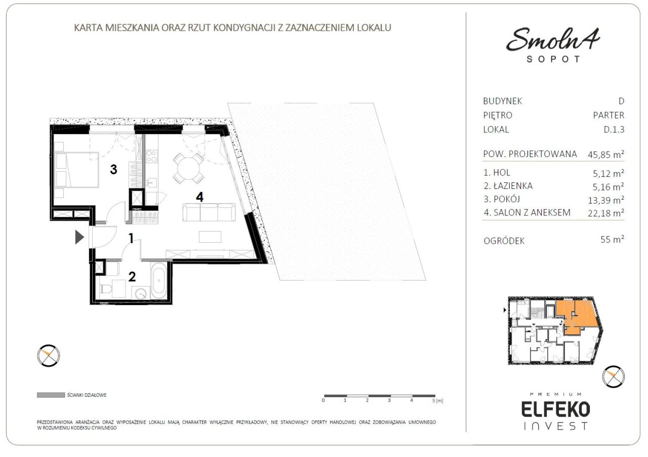 2 pokojowe mieszkanie 45m2 + ogródek 55m2, Sopot: zdjęcie 94463466