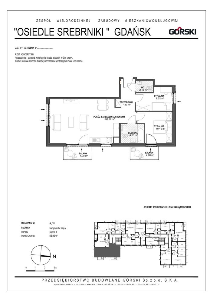 Mieszkanie A10, bud. 4 segment 7, Osiedle Srebrniki, 66,99 m²: zdjęcie 94486797