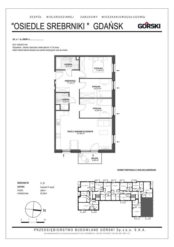 Mieszkanie D35, bud. 4 segment 8, Osiedle Srebrniki, 83,3 m²: zdjęcie 94486931