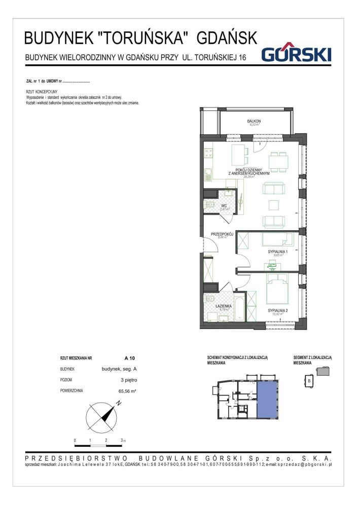 Mieszkanie A10, bud. 16, Toruńska 16, 65,72 m²: zdjęcie 94487007