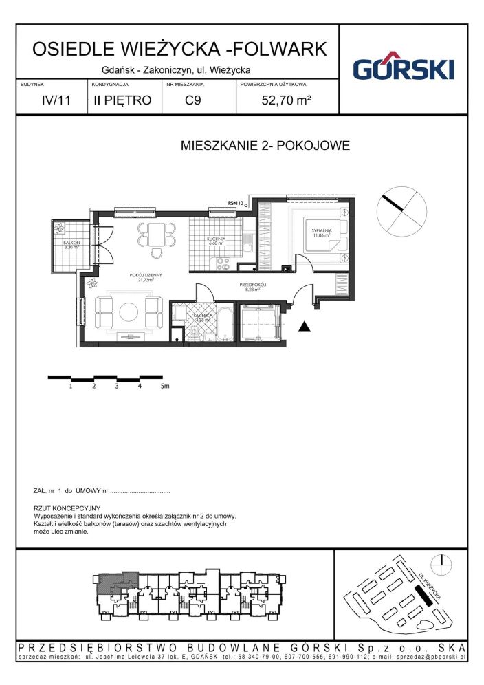 Mieszkanie C9, bud. 11, Wieżycka Folwark, 52,7 m²: zdjęcie 94487131