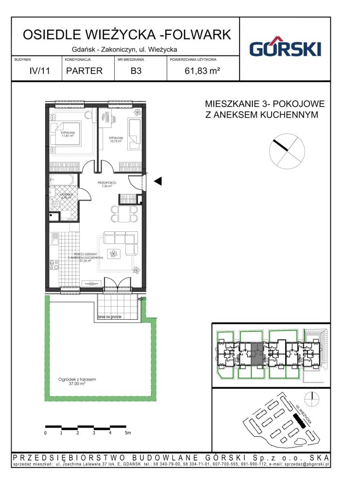 Mieszkanie B3, bud. 11, Wieżycka Folwark, 61,83 m²: zdjęcie 94487215