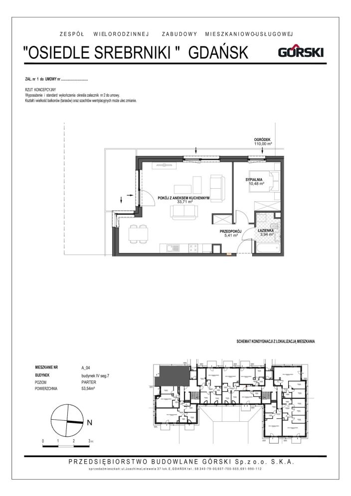 Mieszkanie A4, bud. 4 segment 7, Osiedle Srebrniki, 53,54 m²: zdjęcie 94487321