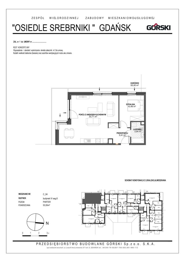 Mieszkanie C4, bud. 4 segment 8, Osiedle Srebrniki, 53,55 m²: zdjęcie 94487340