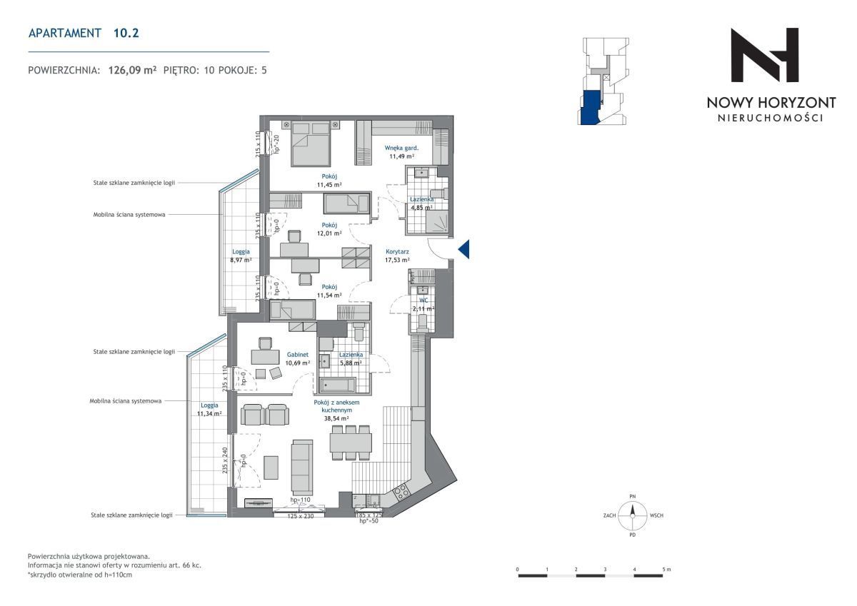 Luksusowy 5 pok. apartament na ostatnim piętrze!: zdjęcie 94547729