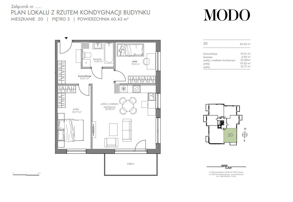 Mieszkanie 3 pok. _ 60,43 m2: zdjęcie 94567002