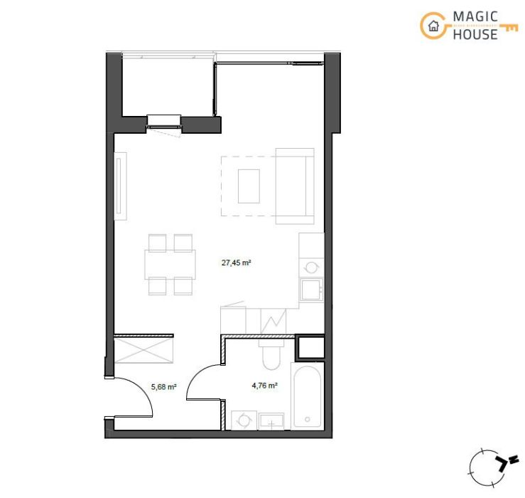 Kawalerka z balkonem: zdjecie 98786217