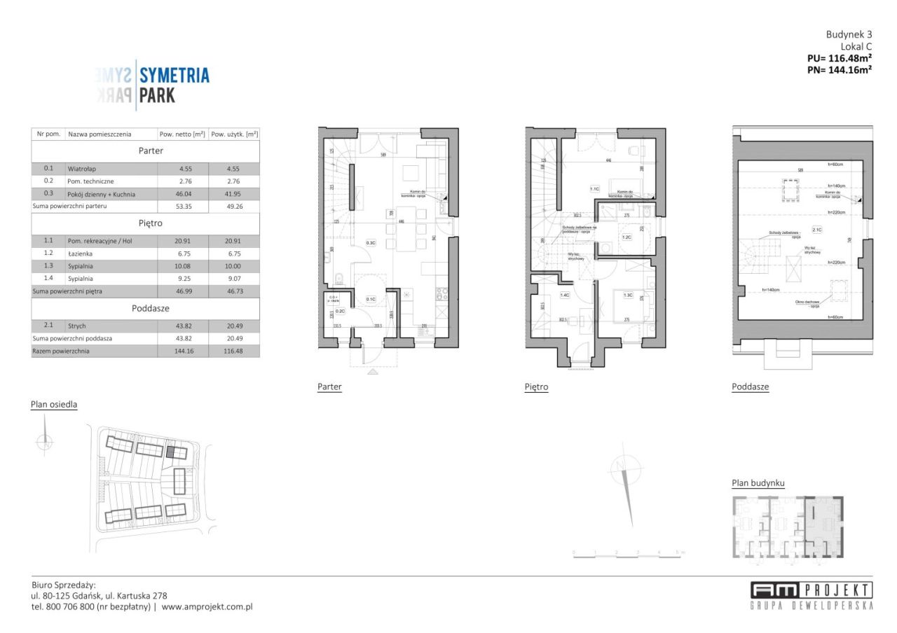 AMprojekt- Symetria Park- dom 144 m Gdańsk Kowale/Bąkowo 3C: zdjęcie 94614279