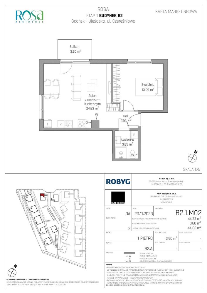 Mieszkanie 44.23 m&sup2; Gdańsk Ujeścisko: zdjęcie 94735627