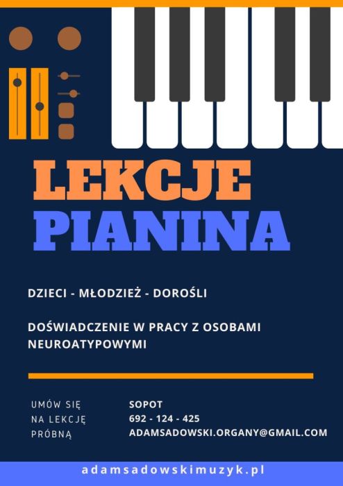 Lekcje pianina /organów/ nauka ćwiczenia na instrumencie