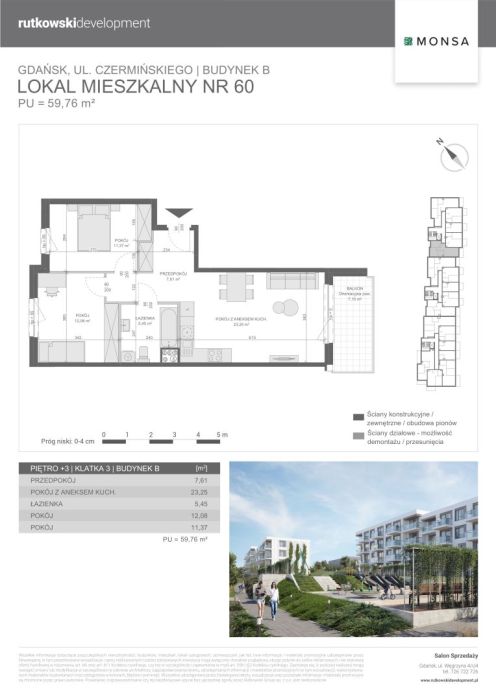 3 pokoje z balkonem, Gdańsk Jasień: zdjecie 99356449
