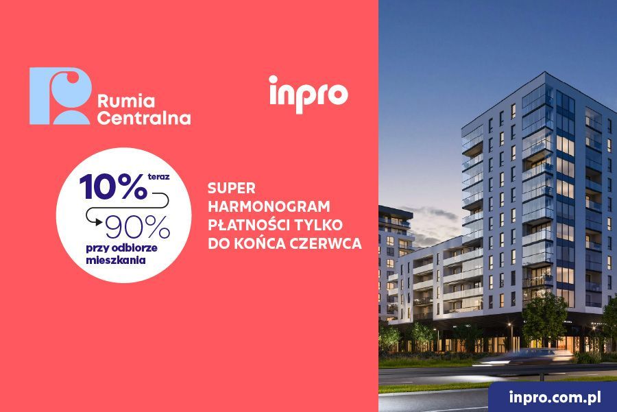 INPRO S.A. - Rumia Centralna - mieszkanie 3-pok. 68.13 m2 łazienka i oddzielna toaleta