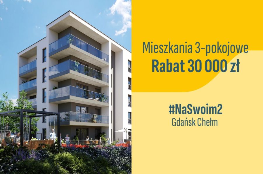 #NaSwoim2 B.2.1 - 3 pokoje 59.01 m&sup2;, dwustronne, ze słonecznym salonem, witrynowym wyjściem na loggię 6.05 m&sup2; i sypialniami od zacienionej strony: zdjecie 99330895
