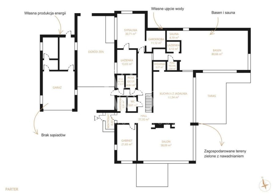 Ustronna willa, 400m2 powierzchni mieszkalnej: zdjecie 98428766